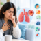 Patient consulting a pulmonologist about a persistent cough in a medical clinic.